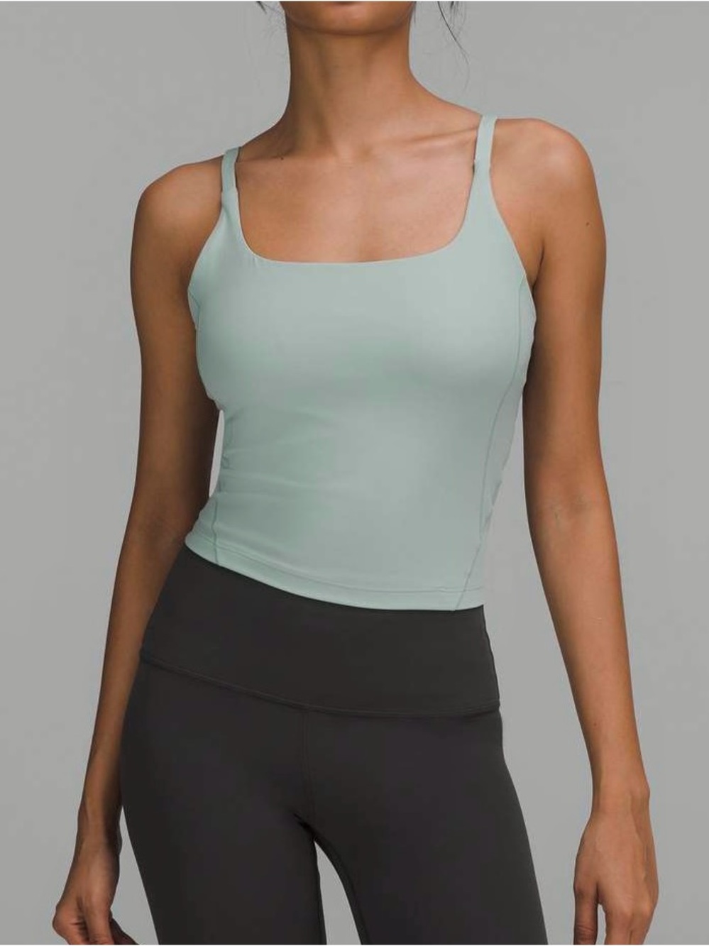 Lululemon Strappy Nulu Shelf Tank Top in Silver Blue size 2
